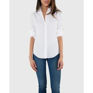 NEW ANN MASHBURN icon button shirt in white poplin